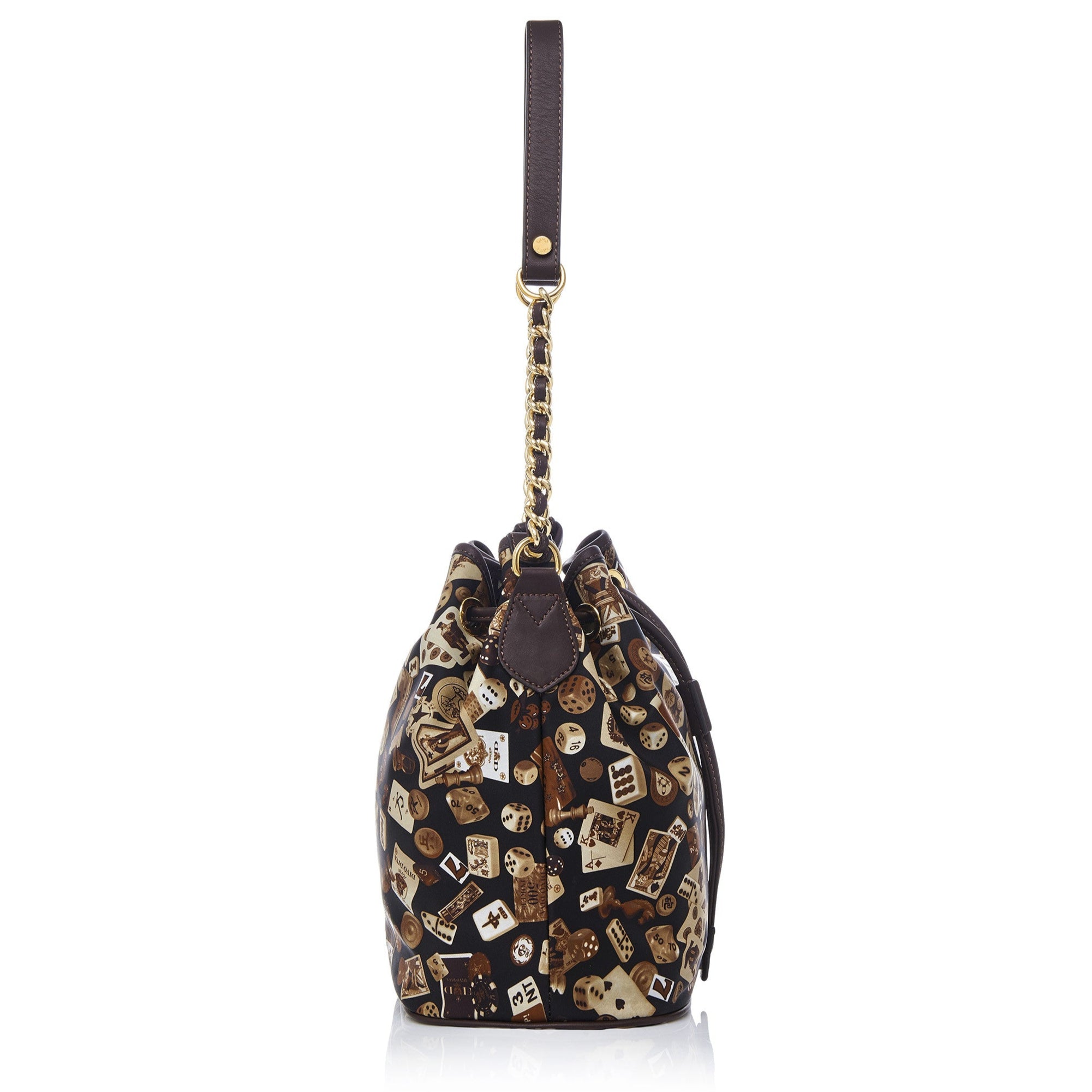Casablanca Secchiello con catene in Nylon con Disegno Gambling Classic Marrone/Cacao