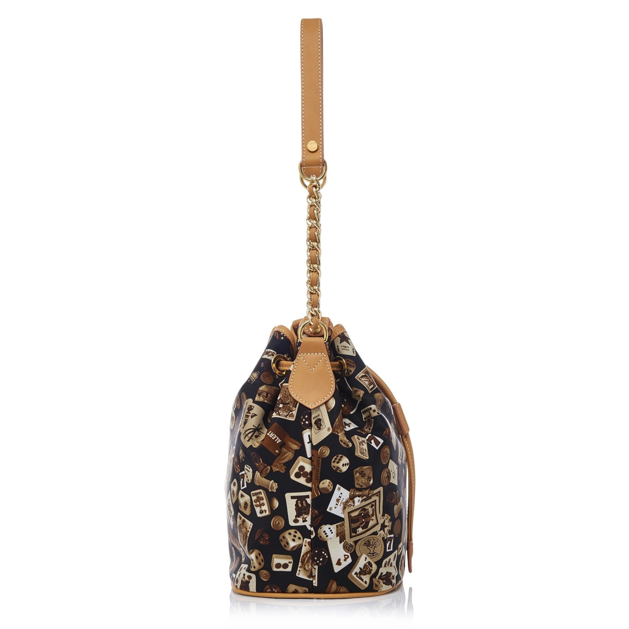 Casablanca Secchiello con catene in Nylon con Disegno Gambling Classic Marrone/Biscotto