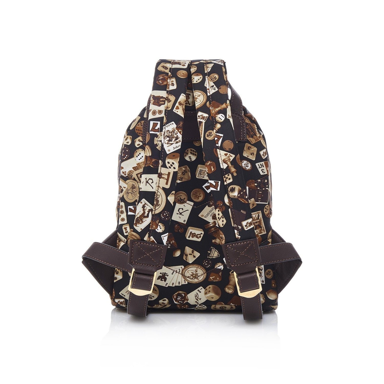 Melbourne Zaino piccolo in Nylon con Disegno Gambling Classic Marrone/Cacao