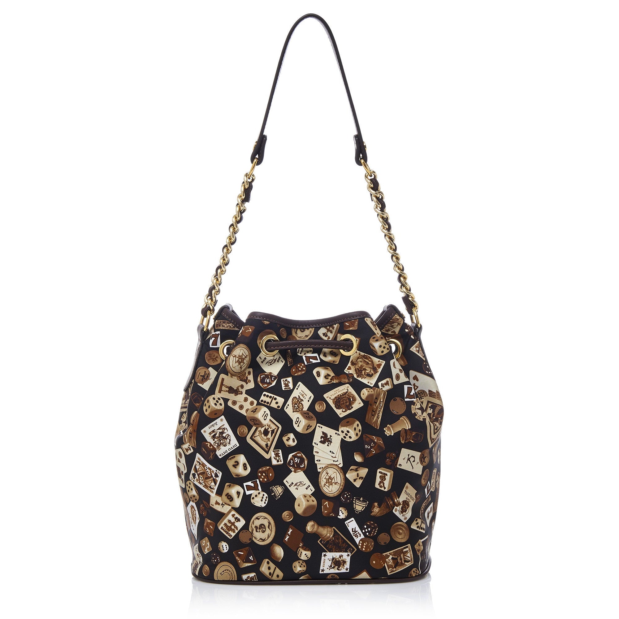 Casablanca Secchiello con catene in Nylon con Disegno Gambling Classic Marrone/Cacao
