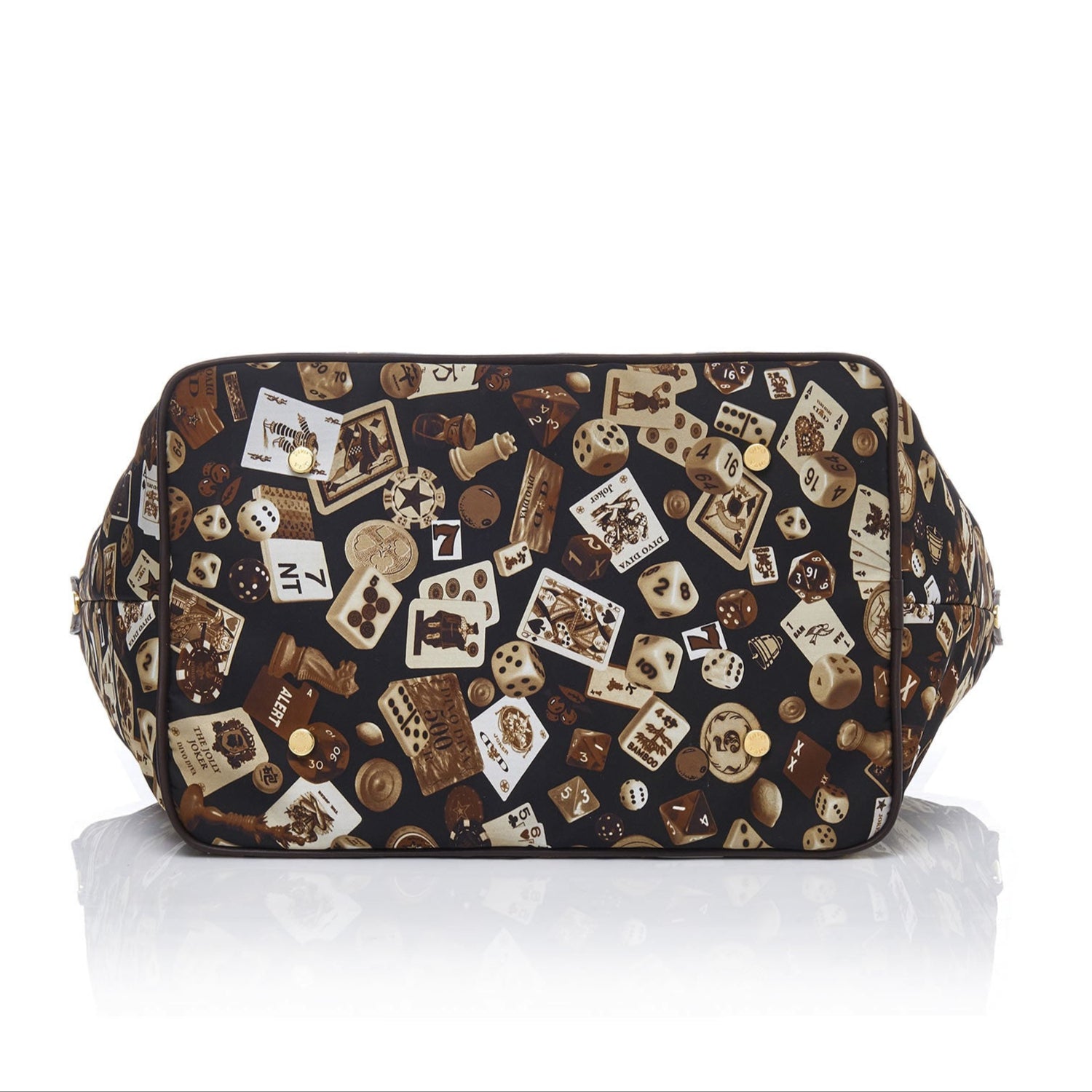 Sanremo Borsa shopping medium in Nylon with Gambling Classic Brown/Cocoa design