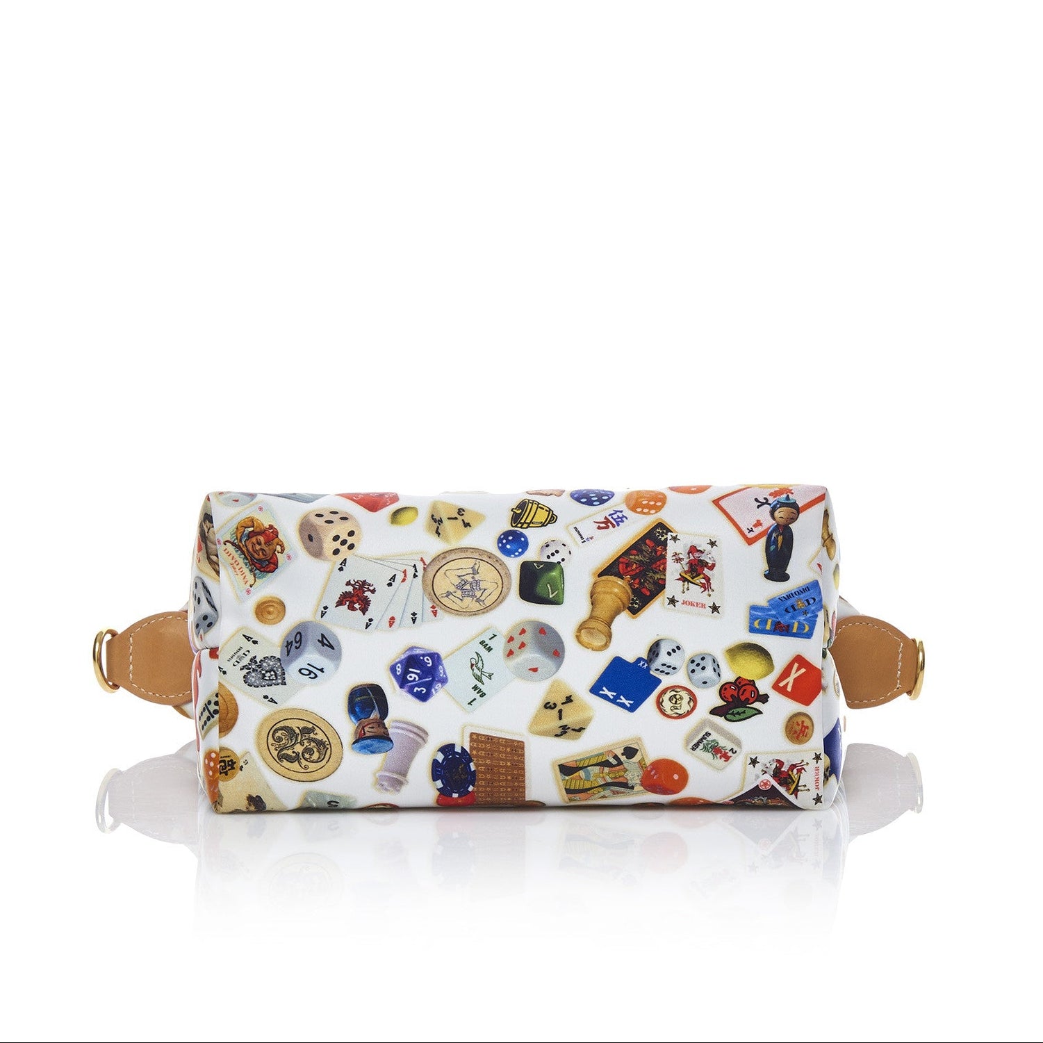 Dublin Tracolla in Nylon con Disegno Gambling Multicolor Bianco/Biscotto