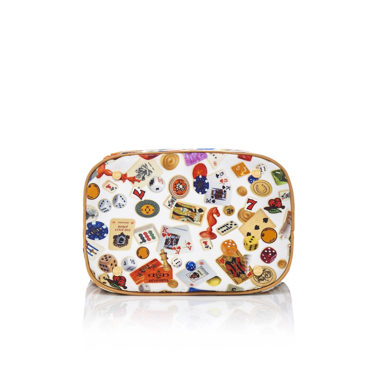 Casablanca Secchiello con catene in Nylon con Disegno Gambling Multicolor Bianco/Biscotto