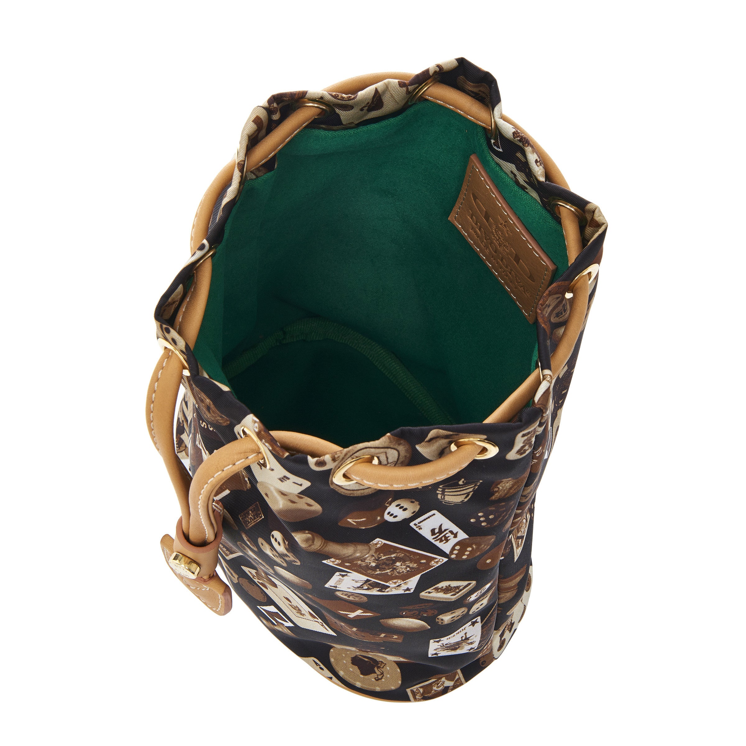 Deauville Sacchetto beauty stringato in Nylon con Disegno Gambling Classic Marrone/Biscotto