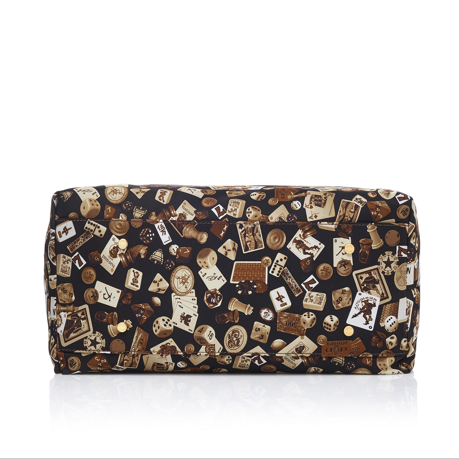 Macao Borsa large shopping bag with Nylon chains with Classic Gambling Design Brown/Cocoa