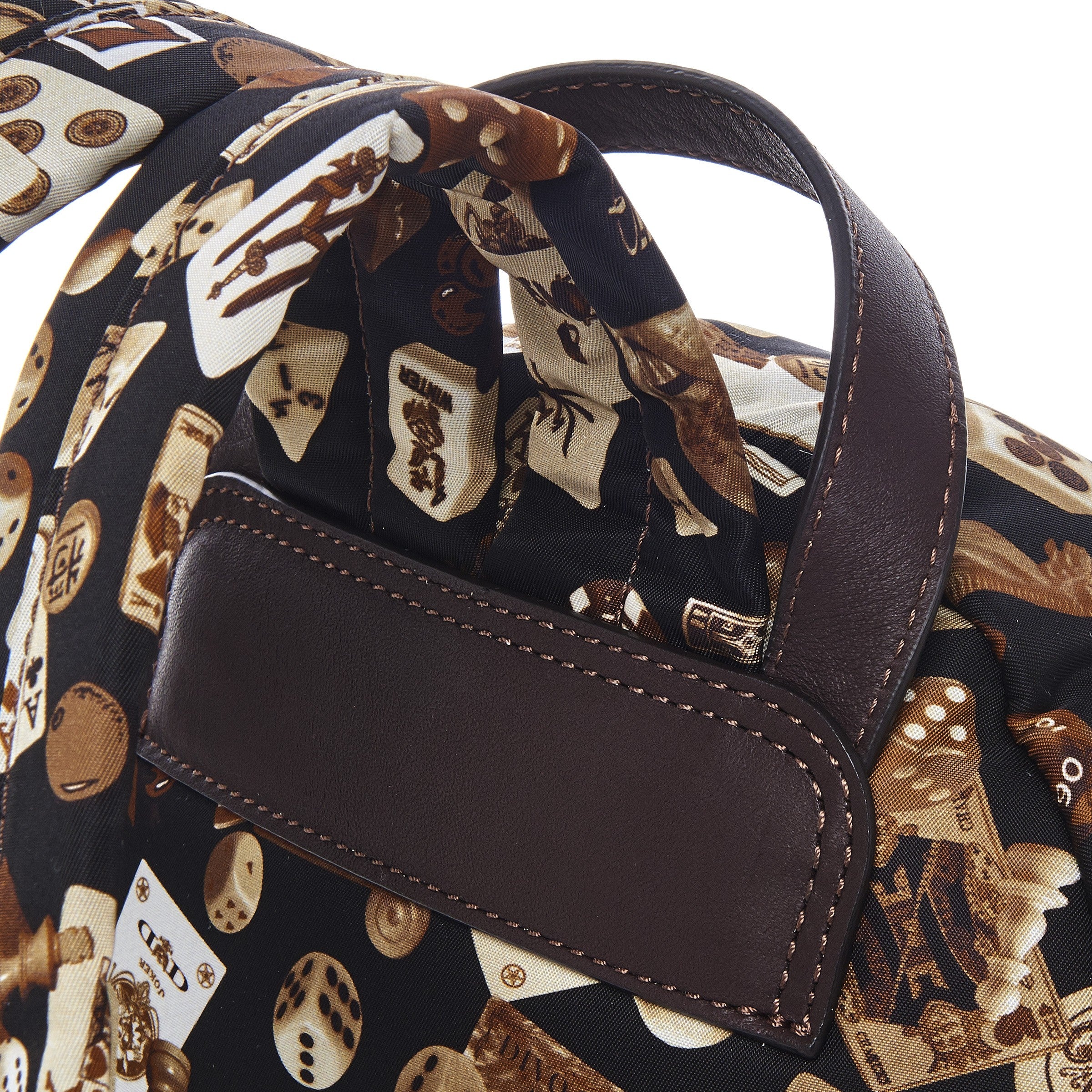 Melbourne Zaino piccolo in Nylon con Disegno Gambling Classic Marrone/Cacao