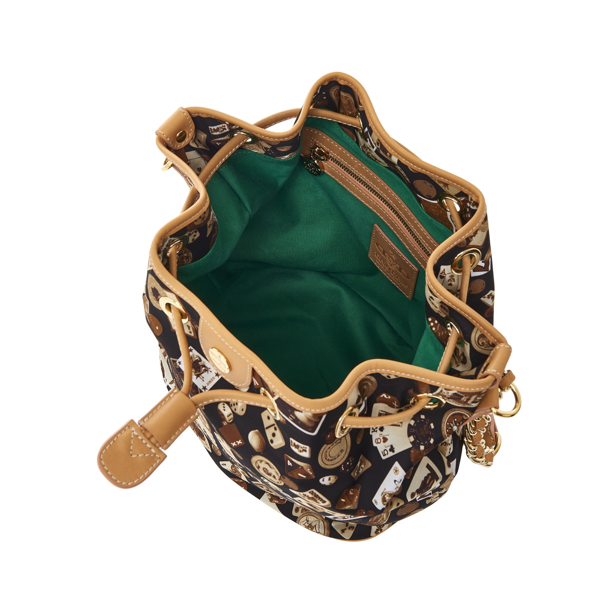 Casablanca Secchiello con catene in Nylon con Disegno Gambling Classic Marrone/Biscotto