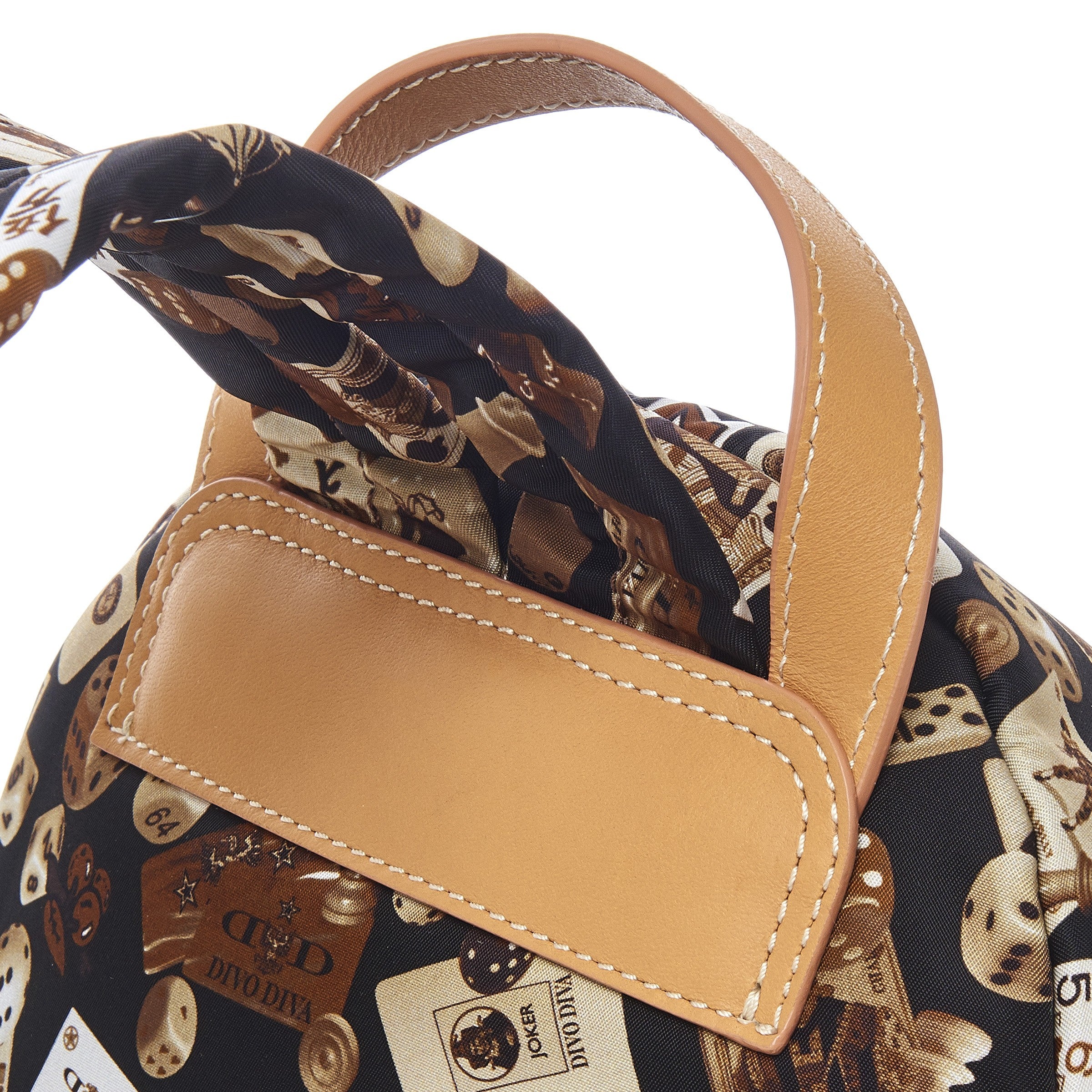 Melbourne Zaino piccolo in Nylon con Disegno Gambling Classic Marrone/Biscotto