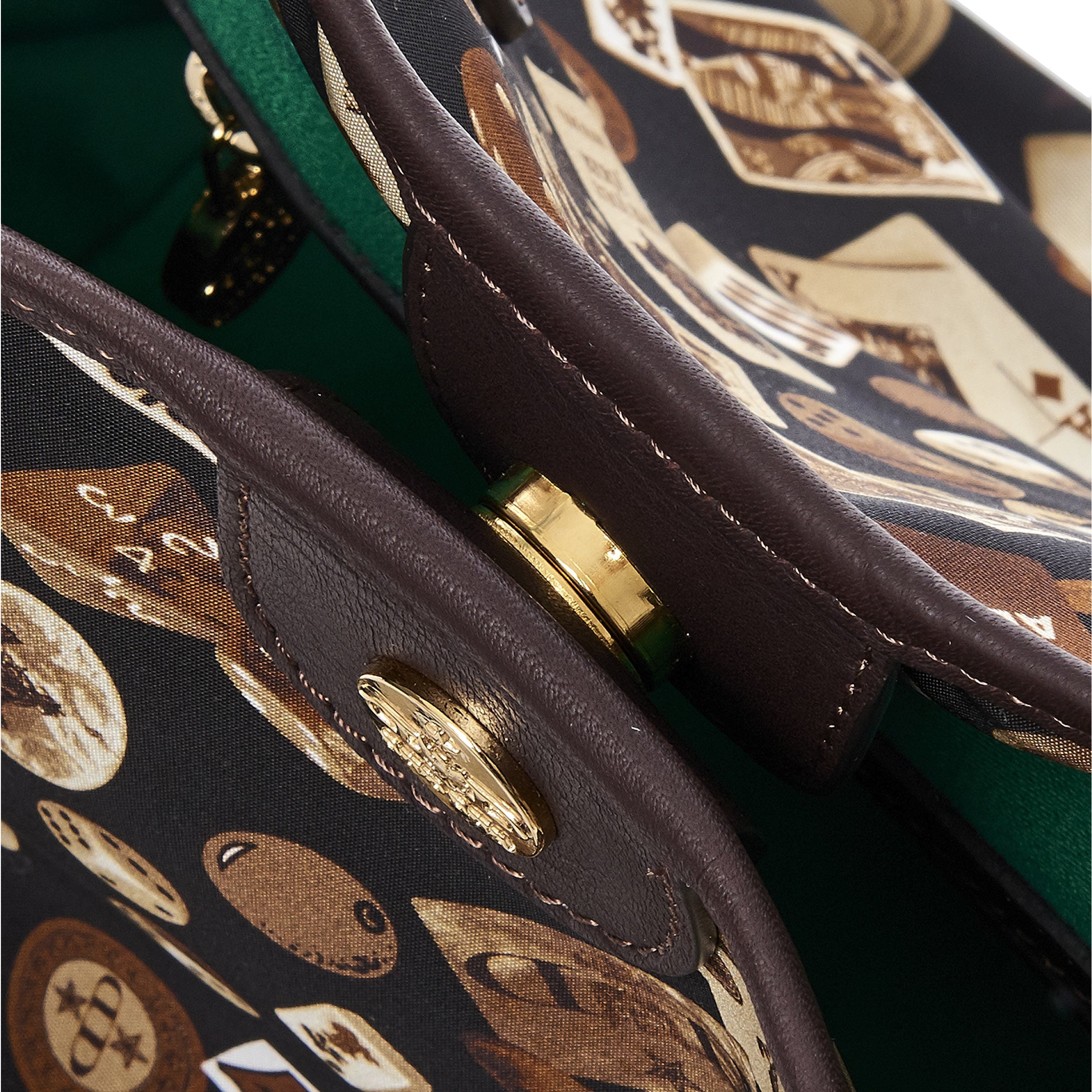 Sanremo Borsa shopping medium in Nylon with Gambling Classic Brown/Cocoa design